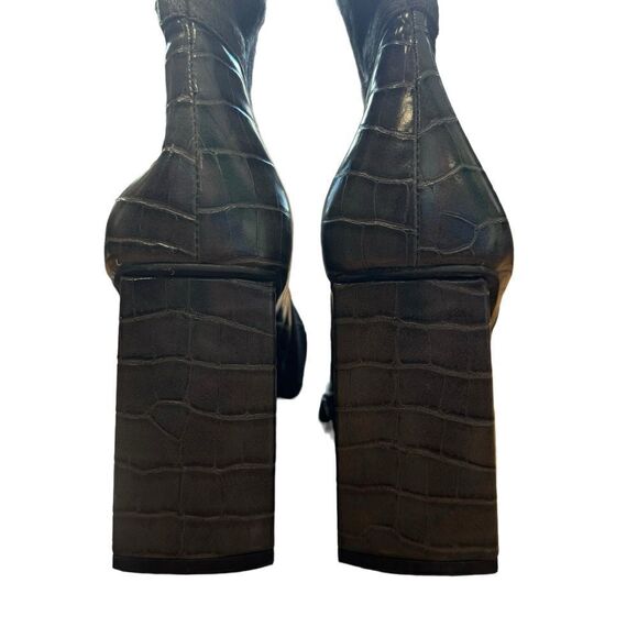 Revolve Jeffrey Campbell Calf Hair Leather Patchwork Maximal Lo Platform Bootie - Picture 10 of 12